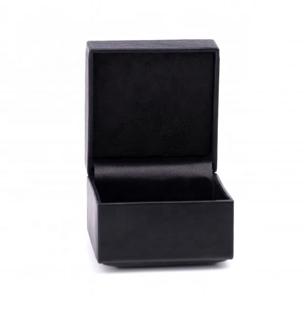 Custom Logo Black Leatherette Paper Jewelry Box