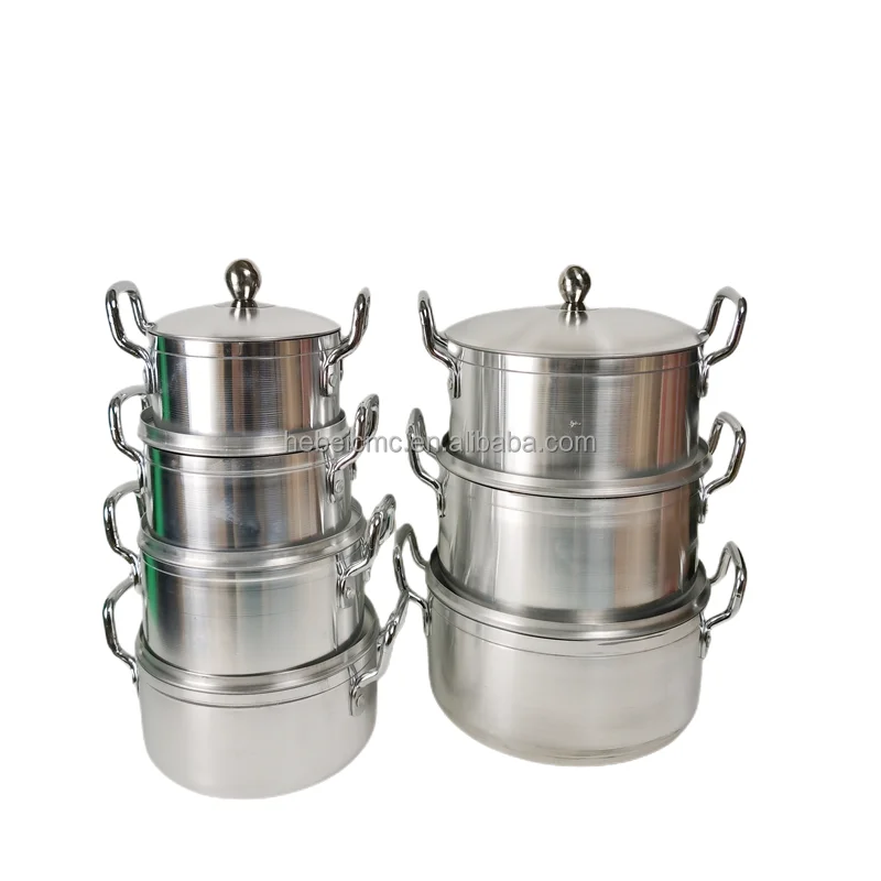 Cheap sell like hot 7pcs aluminum pot Different size of large cooker Cooking Pot casserole set premium aluminum cookwares