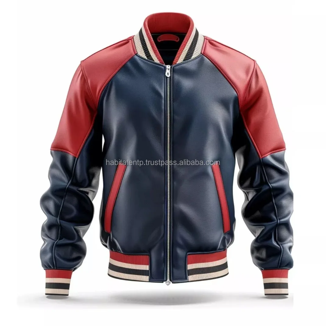 Men Bomber Genuine Leather Jacket Outwear Premium Cow Hide Biker classic Fit Varsity Style Best Quality Stitching Long Sleeves