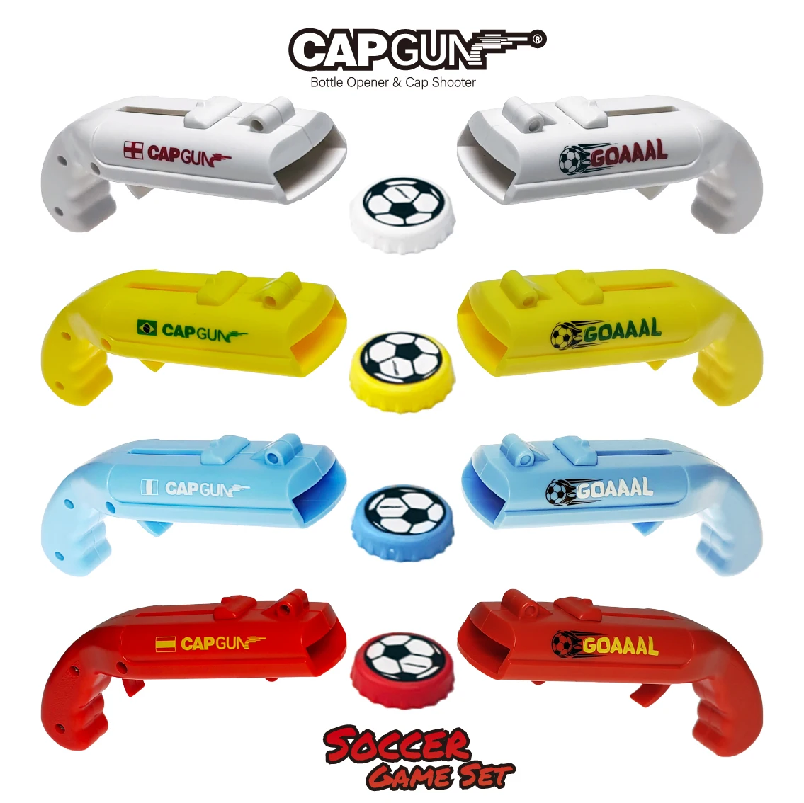 Novelty Cap Gun Bottle Opener Funny Football Drinking Game Beer Table Soccer Board Game Set