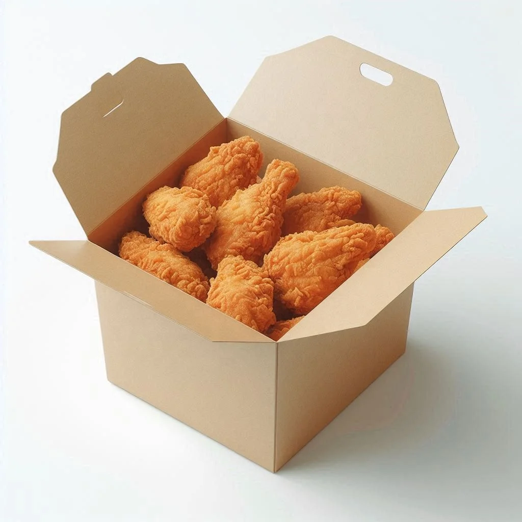 Customizable Disposable Eco-Friendly Paper Box for Fried Chicken and Fast Food Packaging with Custom Logo