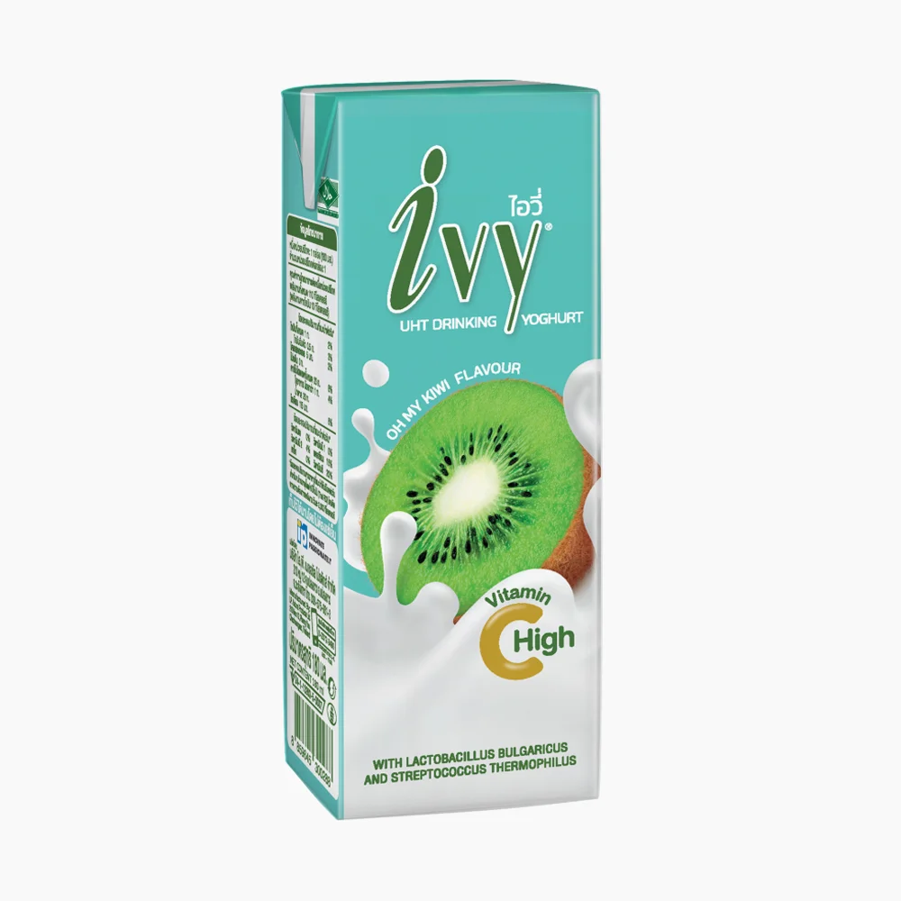 Ivy UHT Yoghurt KIWI 180 milliliter Excellent And Valuable Price Product Fresh Good Health From Thailand