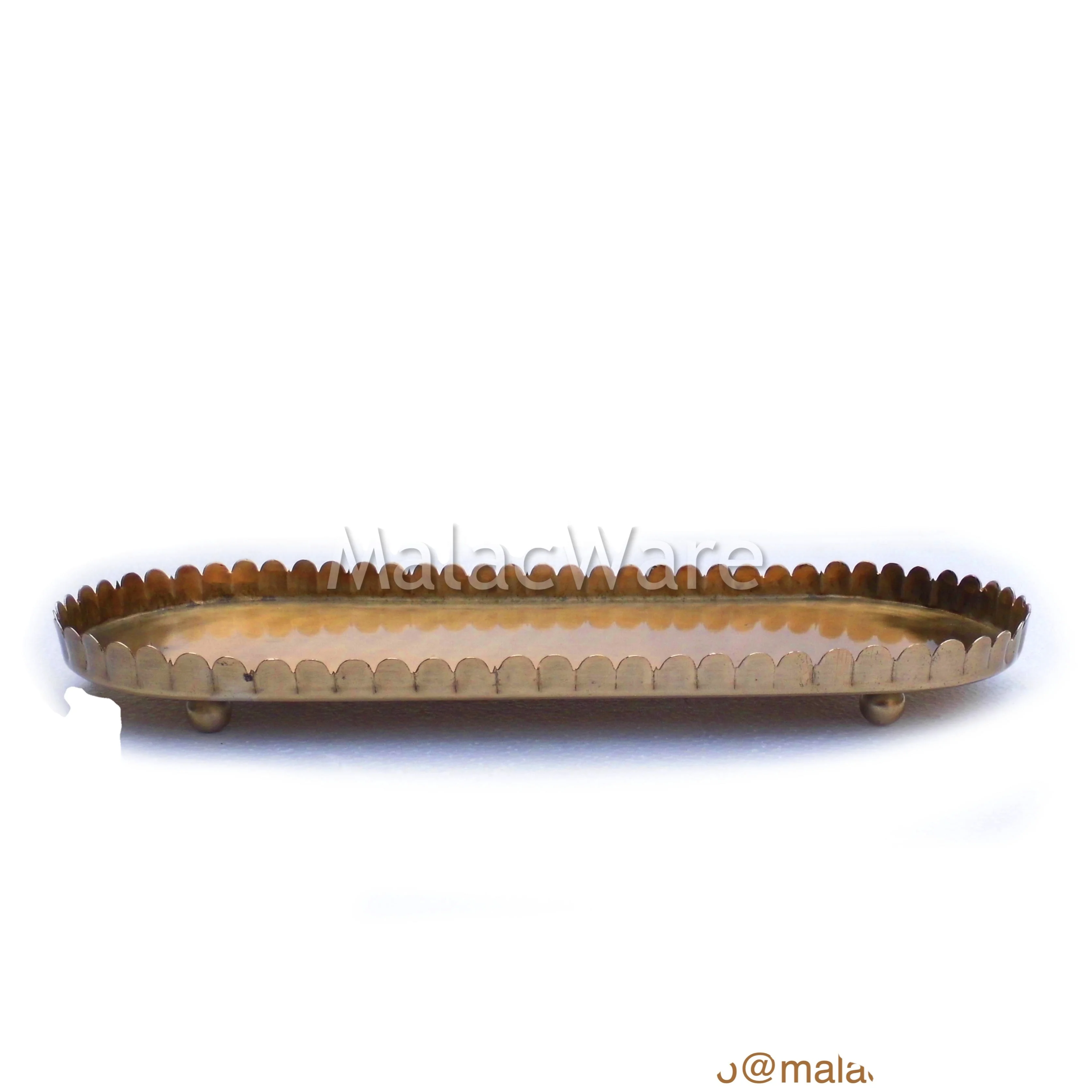 wholesale price manufacturing metal tray attractive designer golden brass tray