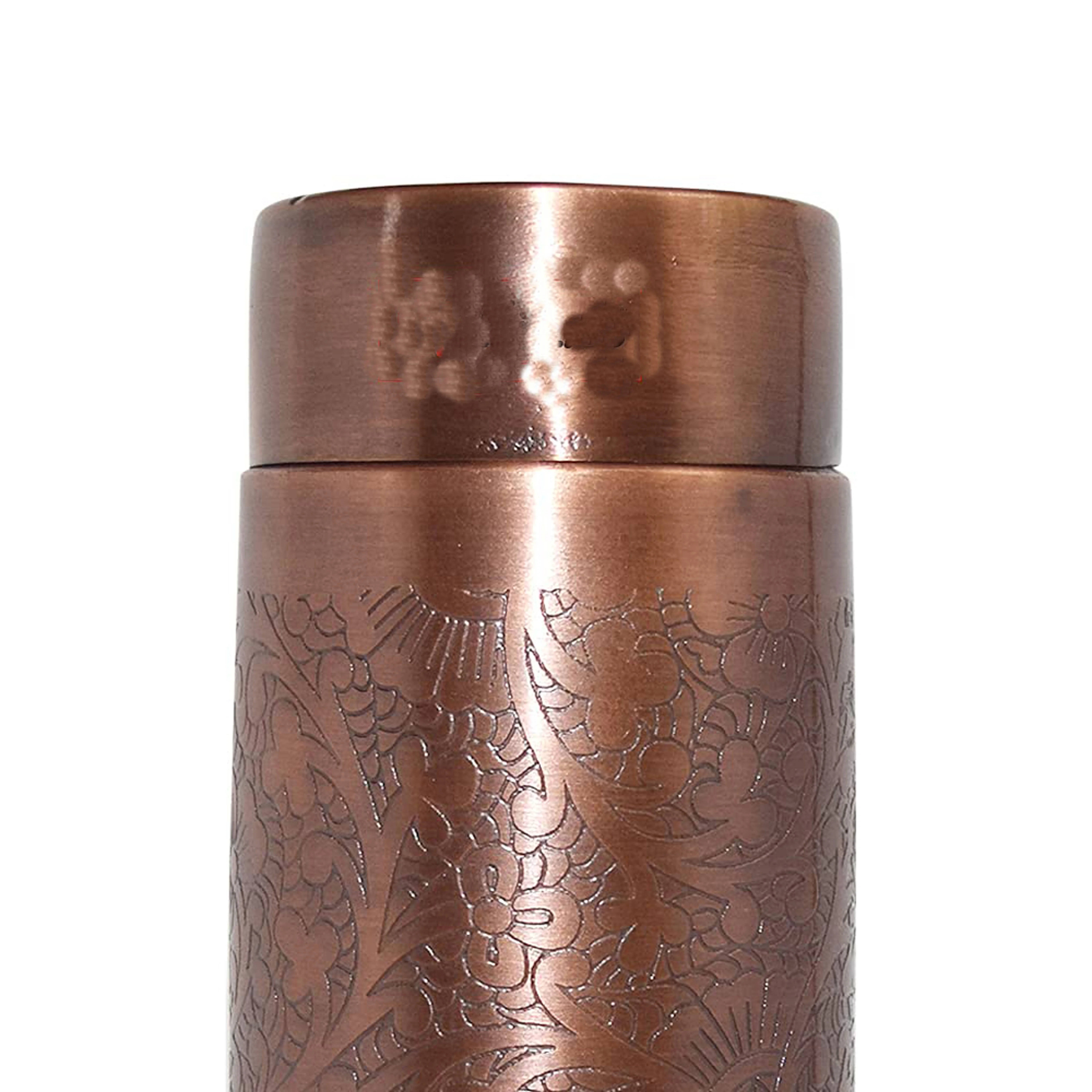 Antique Copper Bottle Flower Printed Design  Healthy Copper Bottle With Stylish & Healthy Water Drinking Hot Arrival