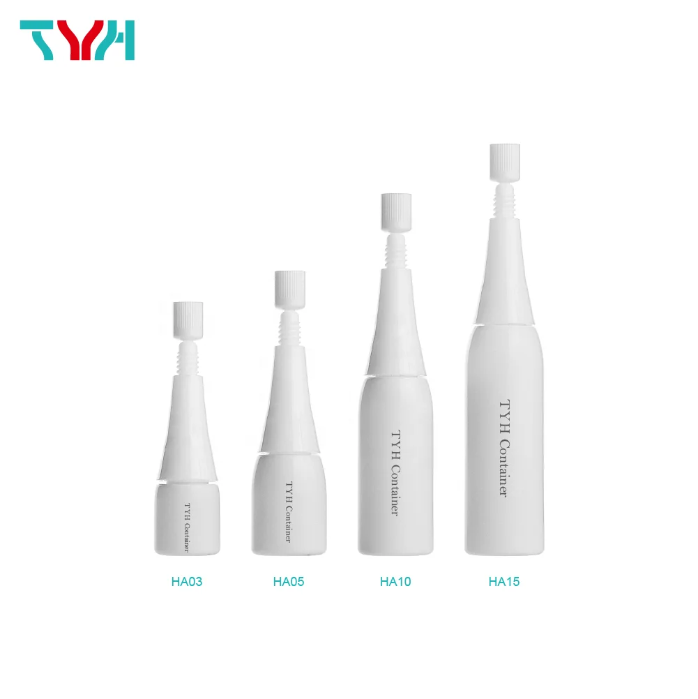 (Ready Stock) 15ml Round Serum Bottle Container Plastic Ampoule with PP Nozzle & Cap for Skin Care (HA15)