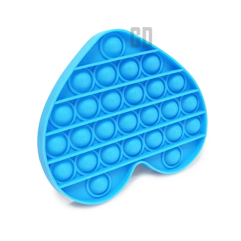 Push Pop Bubble Fidget popit fidget toy blue heart