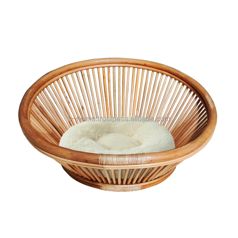 handicraft Pet Chair General Knitting Cat & Dog Bed Woven Rattan Removable and Washed Pet Nest with Soft Cushion Cat Houses