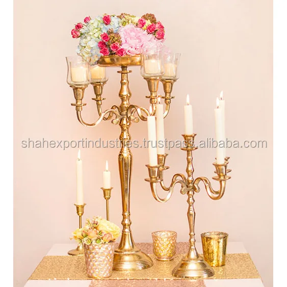 Wedding Decoration 4 Arms With Flower Bowl Crystal Candelabra Wedding & Home Table Top Decor Centerpieces