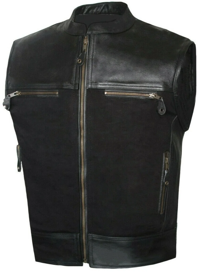 Top Quality New Styles Leather Cowboy Vest Custom Made Motorbike Real Leather Vests OEM Factory Wholesales