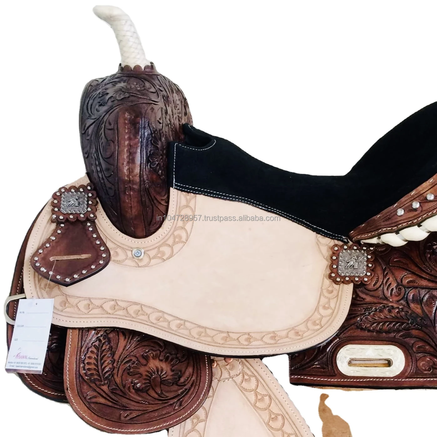 Top Quality Western Saddle Roughout Saddle With Hand Tooled And Carving Barrel Racer Saddle