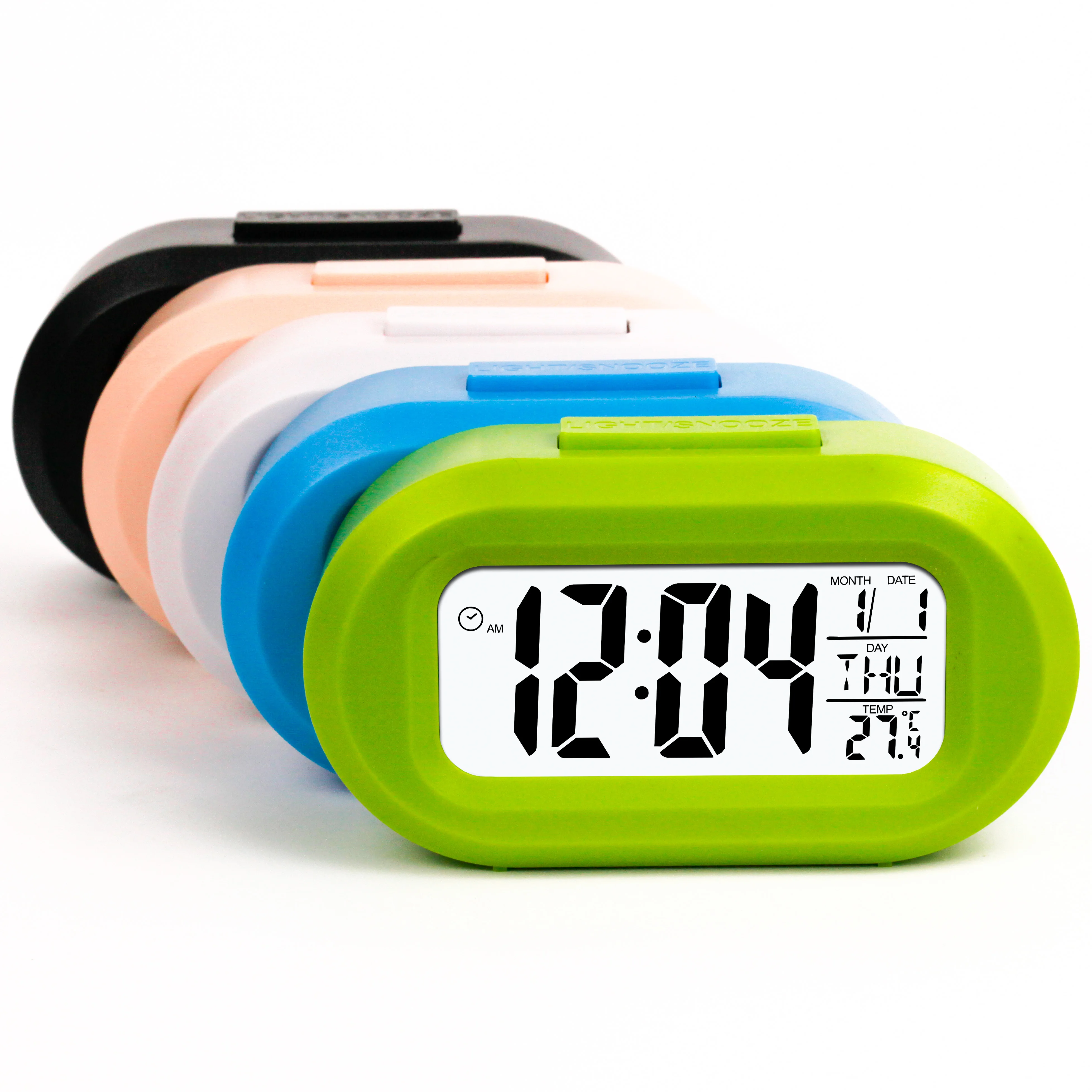 Wholesale Temperature Date Light Sensor Night Light Battery Operated Desk Small Digital Alarm Desk Table Clock for Home