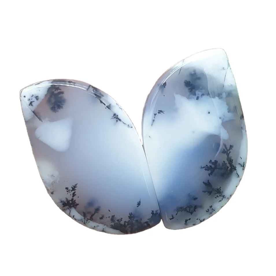 Best Selling Natural Amazing Dendrite Opal Cabochon Pair Loose Gemstone