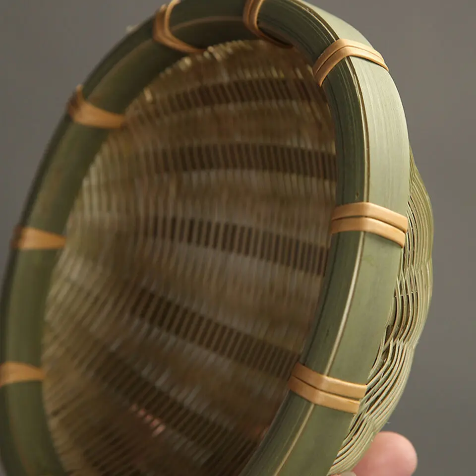 Rustic Minisize Bamboo Basket Mini Hand Woven Food Storage Basket Handicraft Organizer for Homespace, Kitchen Decoration