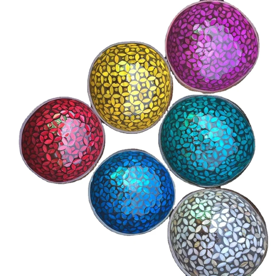 Лакированные кокосовые чаши для Вьетнама набор лаковых кокосовых чаш лакированные ручной работы вьетнамские с кокосовым покрытием