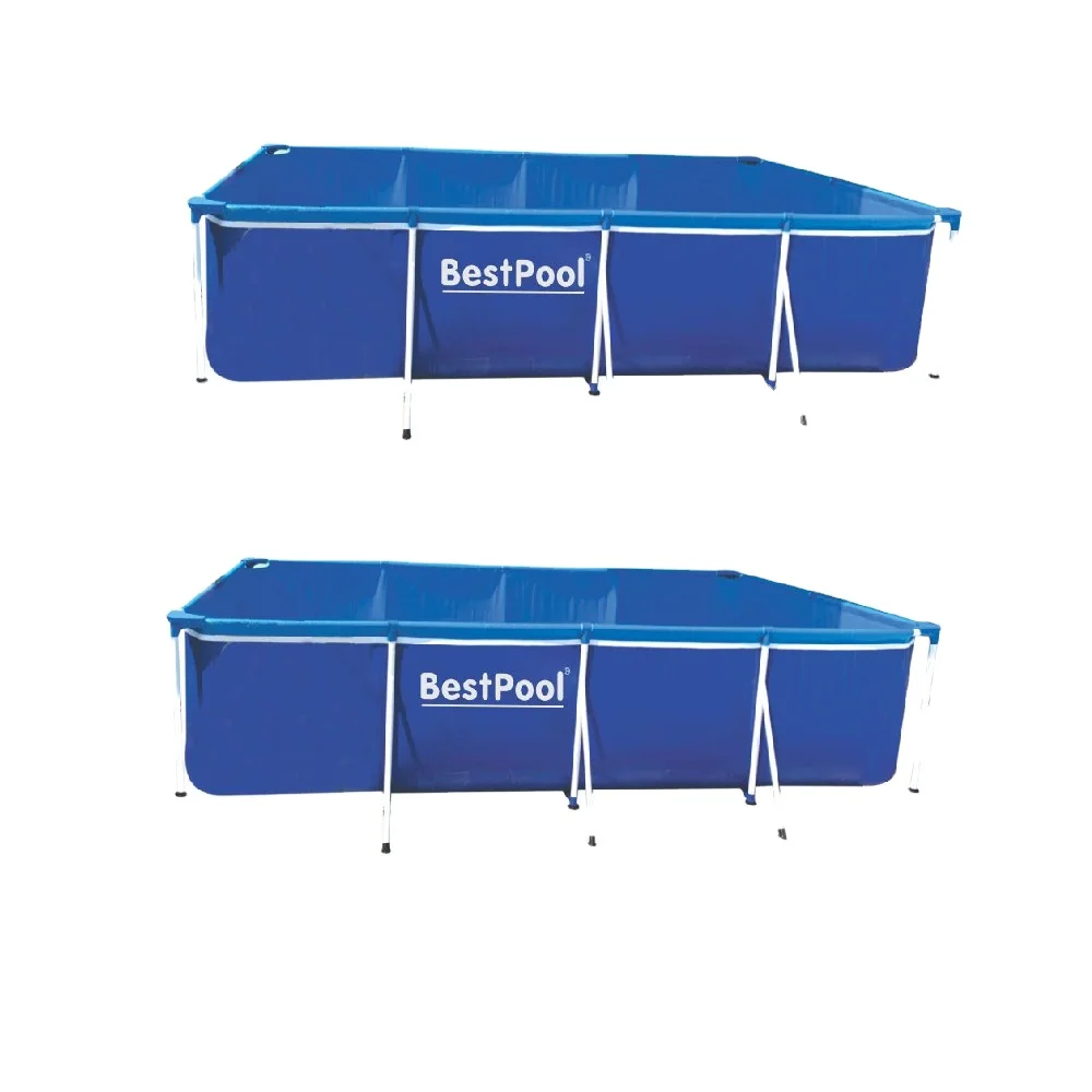 BESTPOOL BP50022 Rectangle Blue Color Non-Toxic PVC Material Large Size Mini Swimming Pool For 7 To 10 People