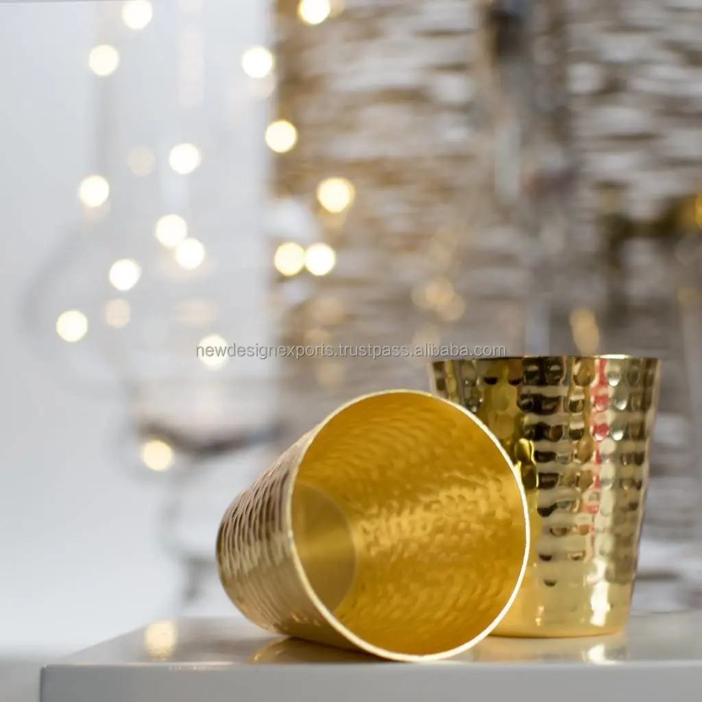 Brass  Moscow Mule Hammered Brass Shot Glasses(set of 4) 100% pure Brass