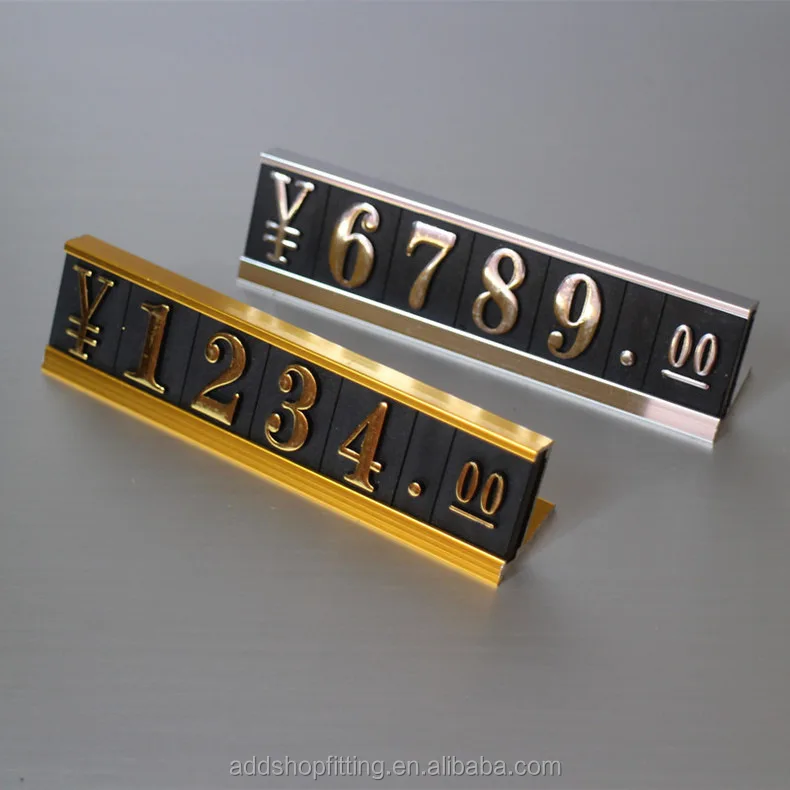 Customized Aluminium Gold price cubes stand for jewelry price display tags