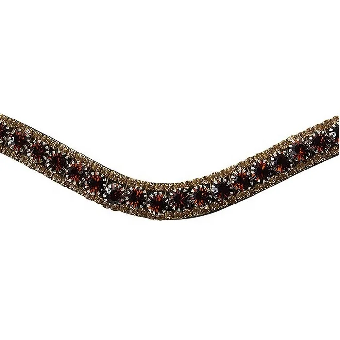 Equestrian Horse Leather Diamante Brow-band Bling White Diamond Crystals Single Layer OEM Accepted