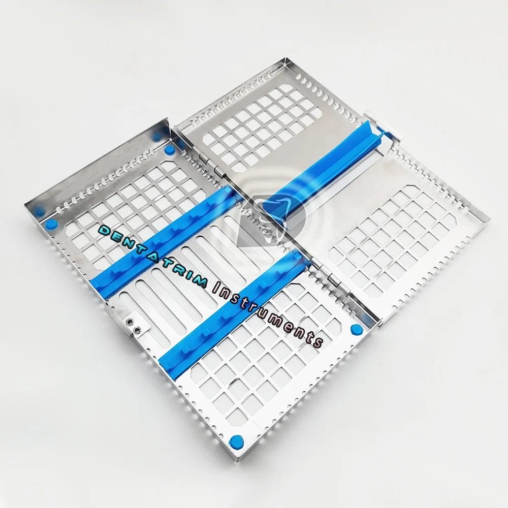 Пользовательский логотип стерилизационная Кассета для 7 инструментов премиум класса из нержавеющей стали индивидуальные стерилизационные кассеты