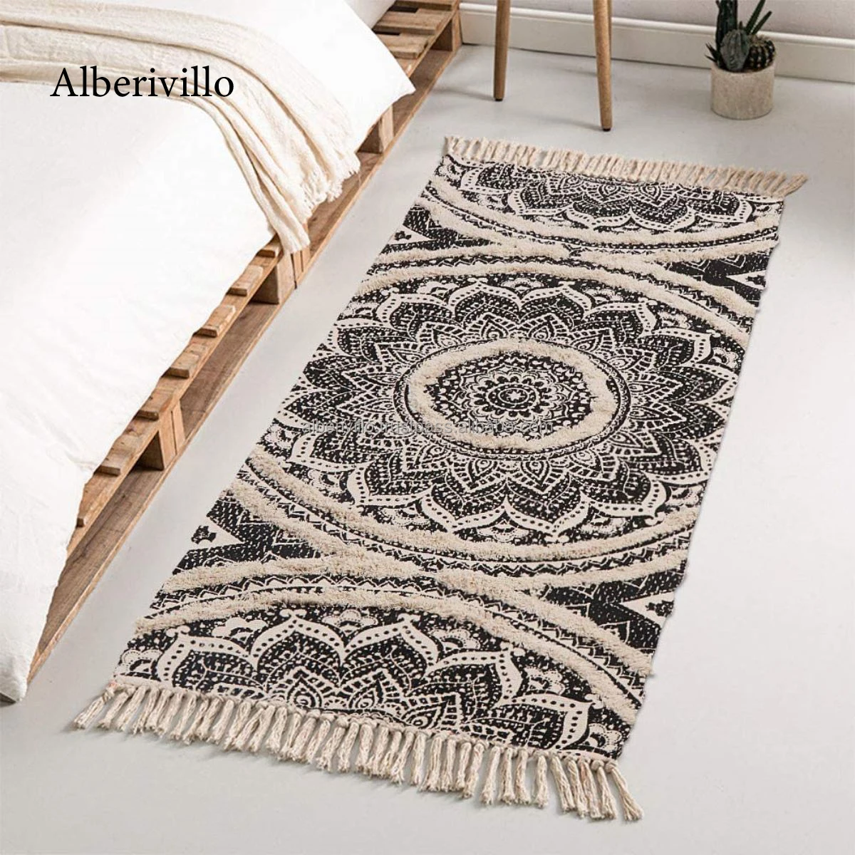 Марокканский ковер в винтажном стиле бохо ковры для гостиной геометрические вышитые коврики ручной работы из Индии