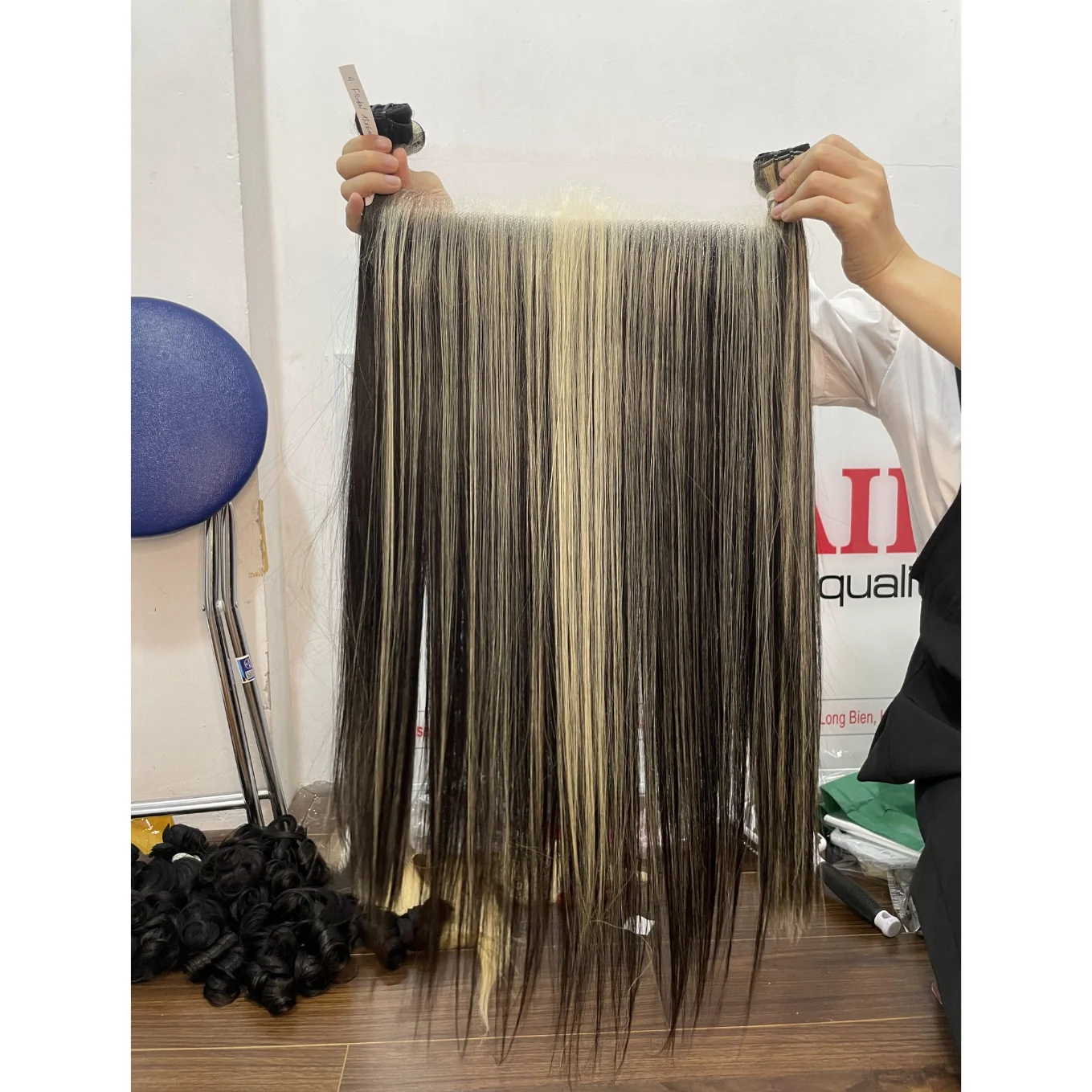 MH TRUST Factory High quality Full head 100% Real Remy Human Russian Hair  blonde Clip In Luxury Thick Extension