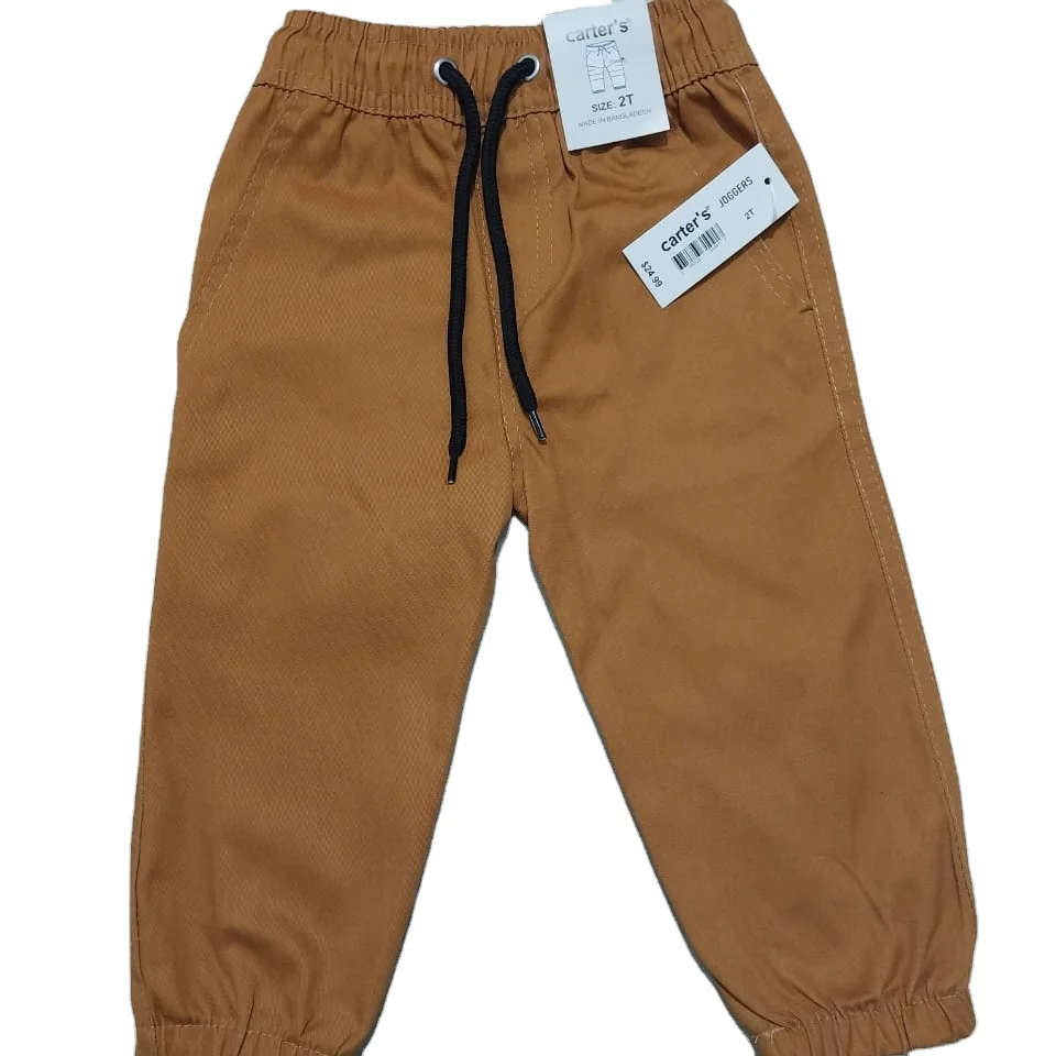 New arrived boys joggers solid pattern casual wearable boys joggers with drawstring boys full pant soft