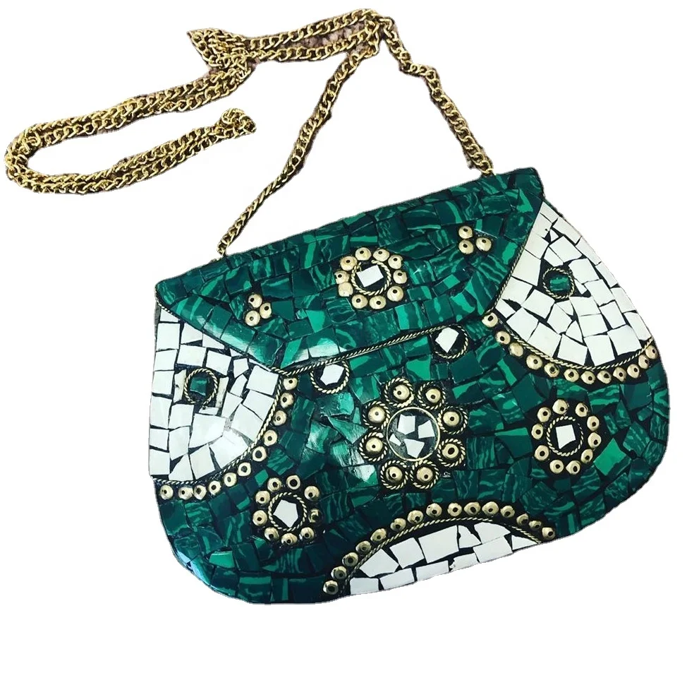 new design handmade metal and mosaic clutch bag for women and bridal for wedding occasion at low price by LUXURY CRAFTS