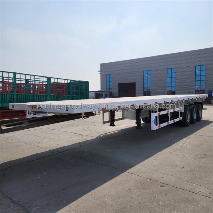 Flatbed semi trailer pan trailer 70ton color 40foot trailer for container cheap price for sale in Zambia