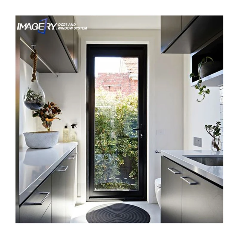 Modern French Design Aluminum Frame Swing Glass Door Waterproof for Home Use-for Hotels Bedrooms Kitchens Offices Interior Use