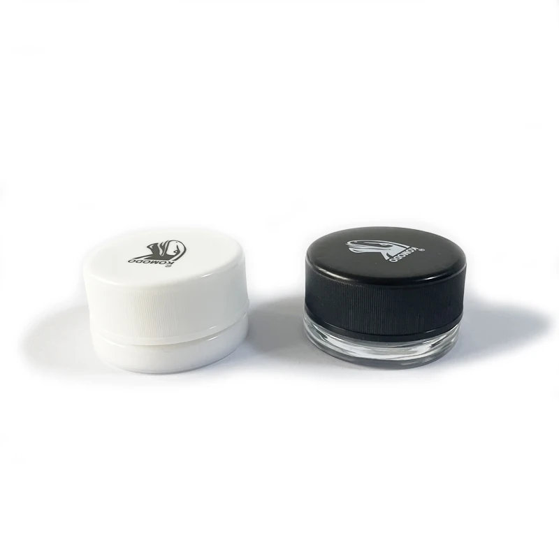 Wholesale 5ml Factory OEM Logo Luxury White Glass Round Medical Cream Jar Black Cap With CRC Lid