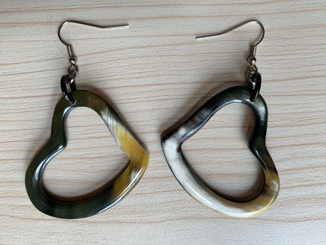 Made in Vietnam products handmade gift buffalo horn white earrings jewelry 2024 hot sale