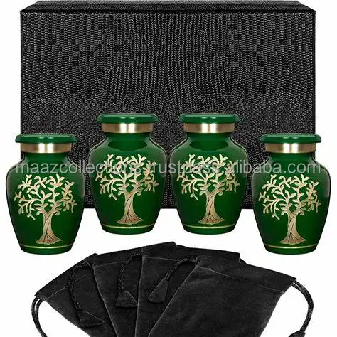New Creative Printed Token Urns Custom Metal Funeral Products Cremation Token Urn For Human Ashes Cremation Supplies From India
