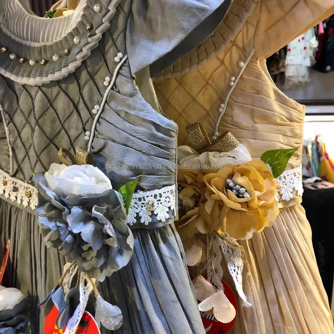 new laces dress with hairband color cotton white lace fancy frock with hairband