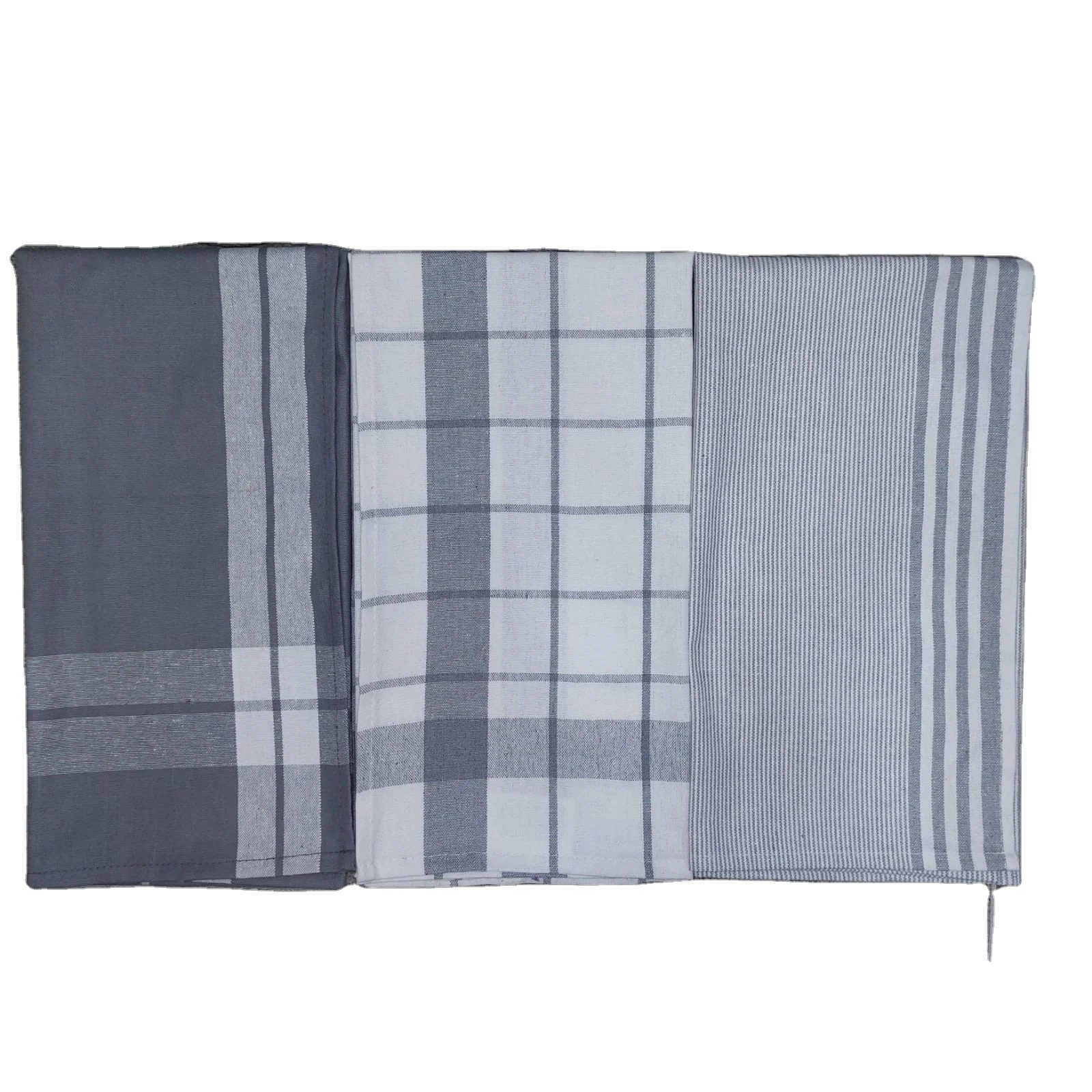 Factory Wholesale Price 100% Cotton Kitchen Tea Towel Customized Design Kitchen Grey Yarn Dyed Towel