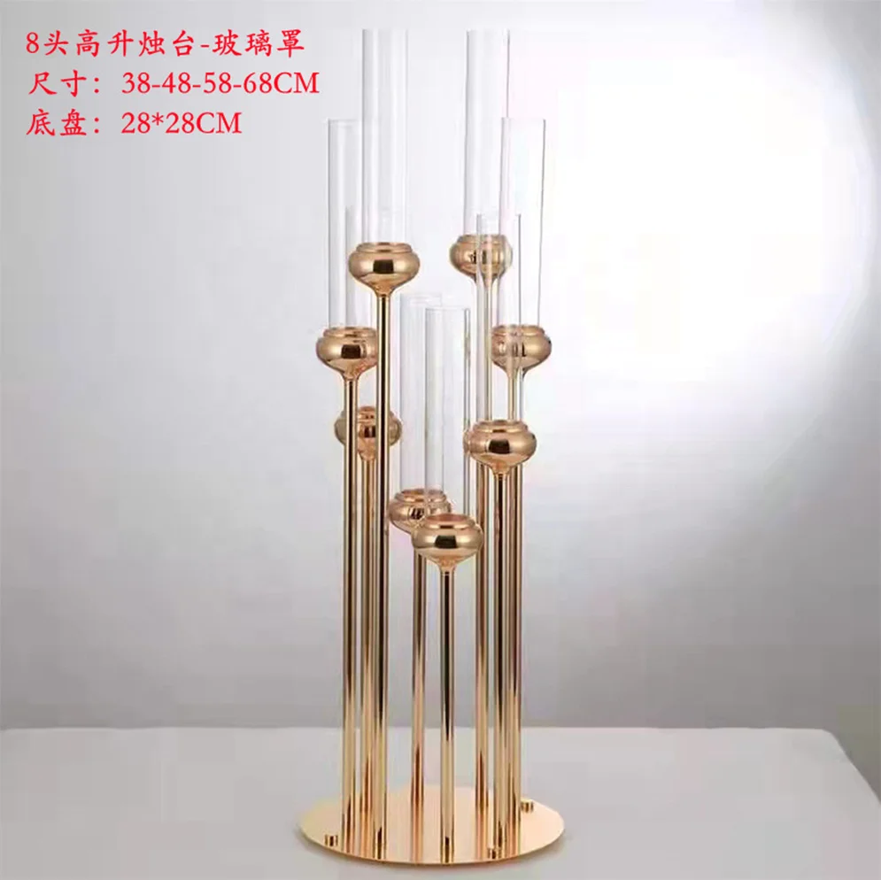 Decorative metal gold tall wedding candelabra centerpieces