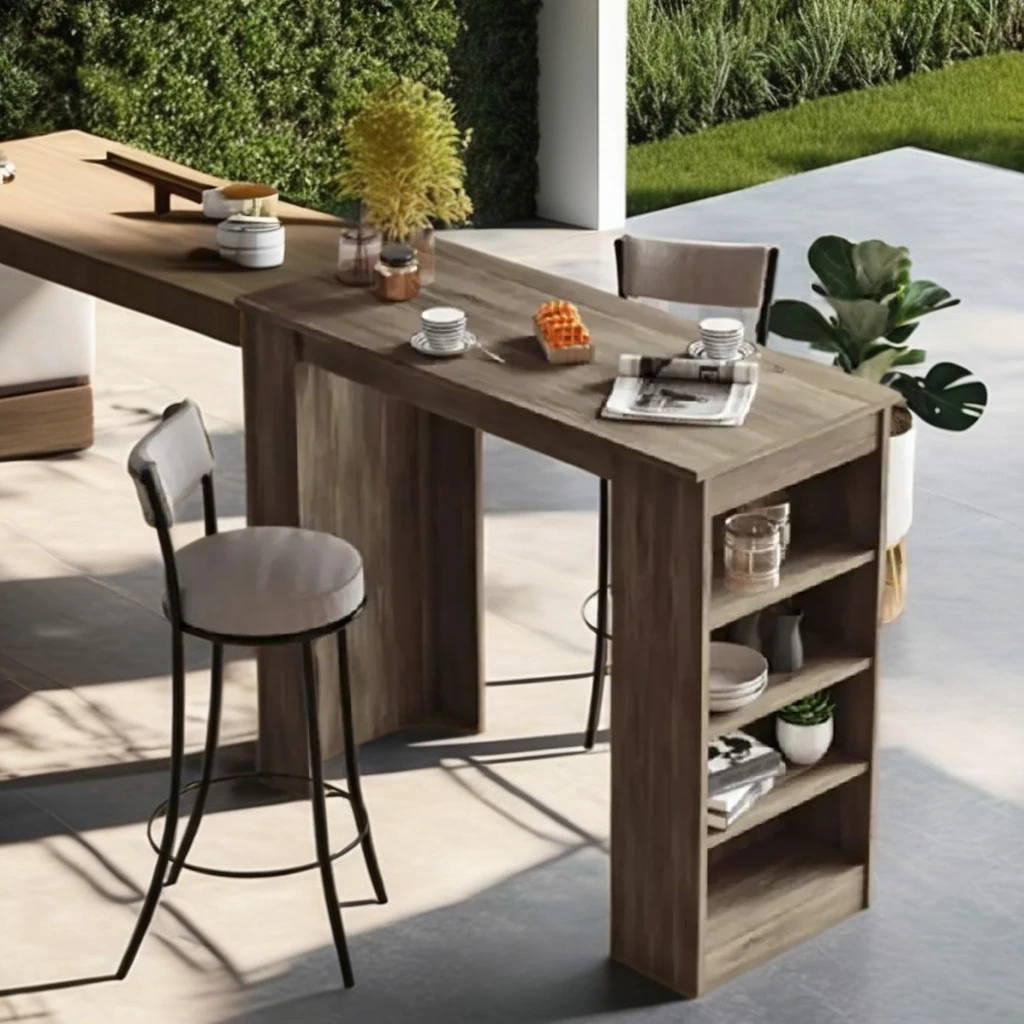 AFOSSA Kitchen Dining Table Modern European Design from Turkey Wooden Dining Table Set with Storage Bar Table Kitchen  Furniture
