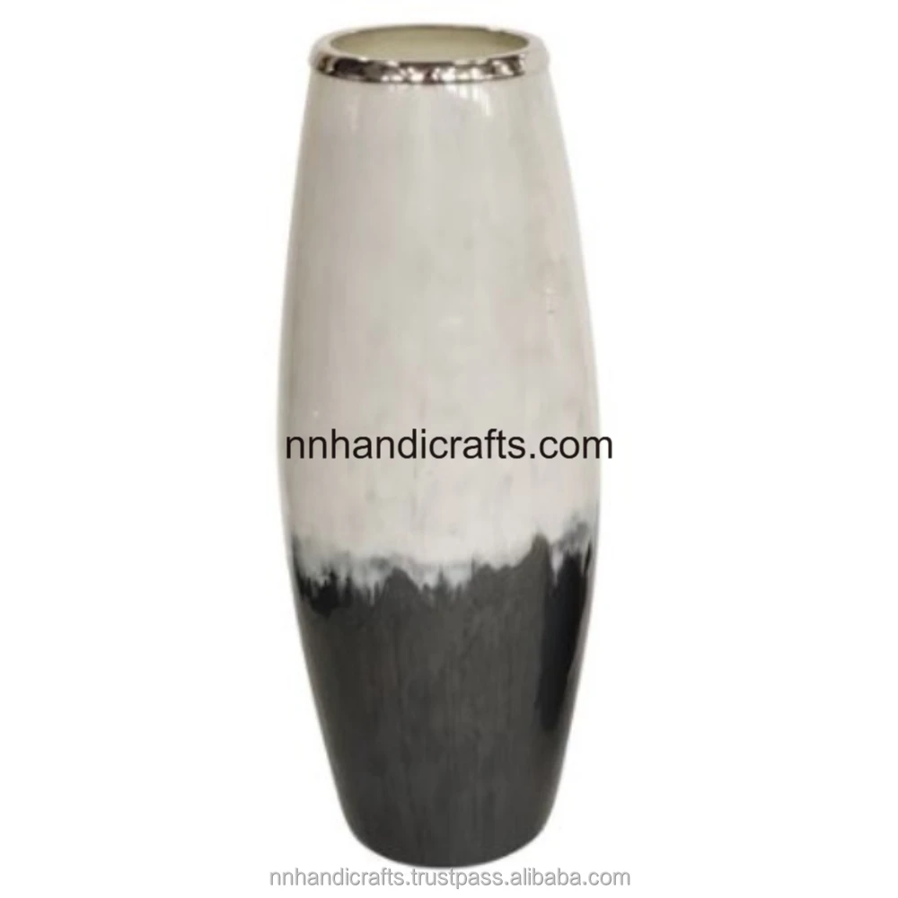 Industrial Iron Steel Silver Gloss Powder Coated Golden With Metal Lid Tall Mini Large Vintage Luxury Modern Unique Other Vase