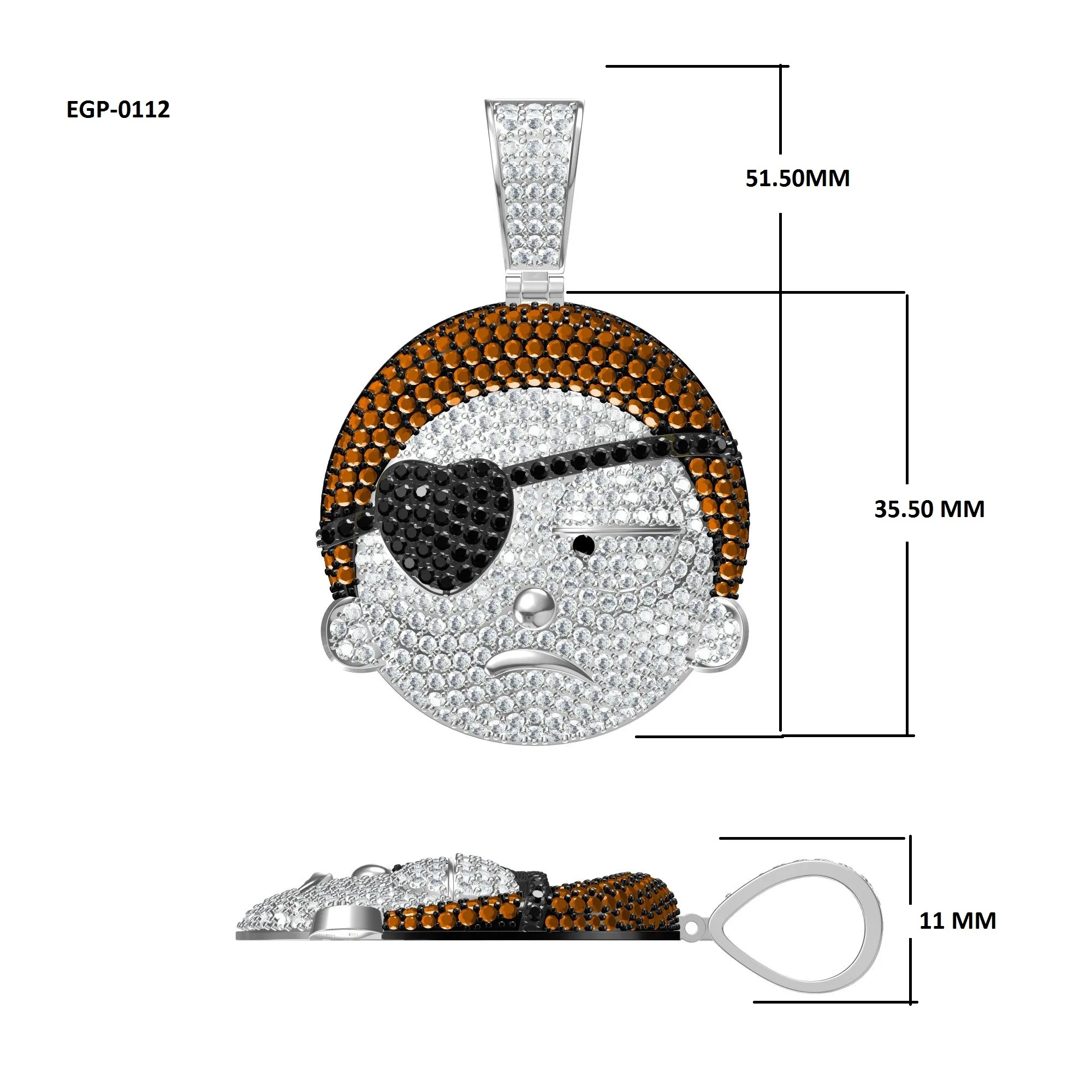 Custom Hidden Eye Diamond Pendant in VVS-Clarity 14kt Yellow & White Solid Gold Factory Price-Exclusive Diamond Charms