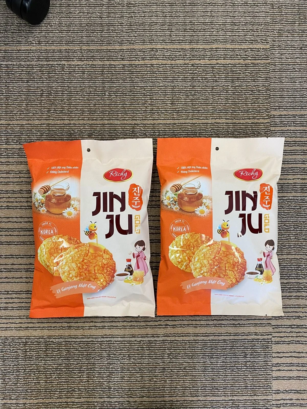 Хороший вкусный рисовый крекер Richy мед в Корейском стиле из Вьетнама с сумкой 120 г