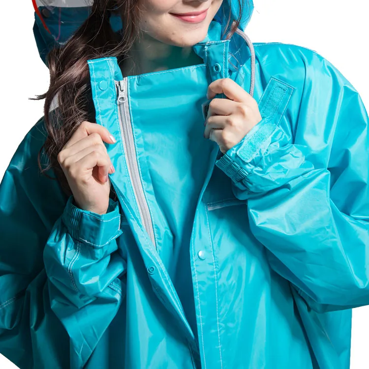 OEM Fashion Macaron Stylish Look Color Rider Motorcycle Custom Hooded Long Zipper Raincoat Rain Coat Waterproof For Men