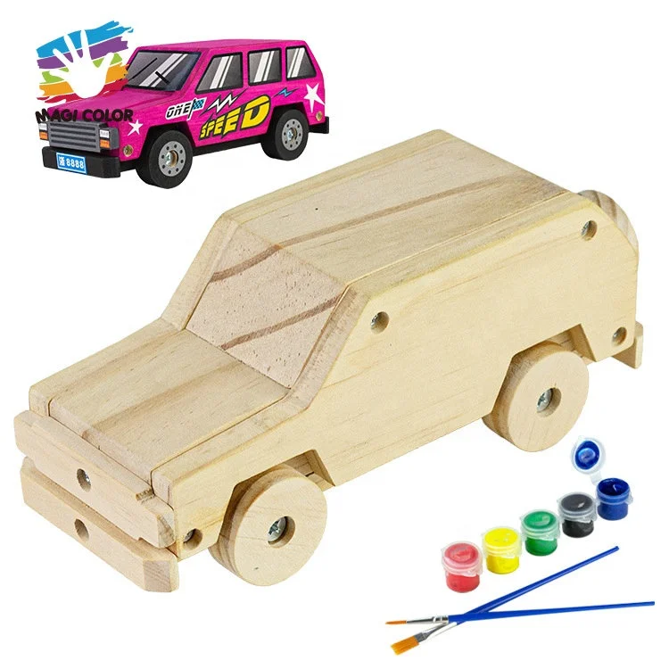 High Quality Creative Painting Assembly Wooden Airplane Craft Toy For Kids W03A159