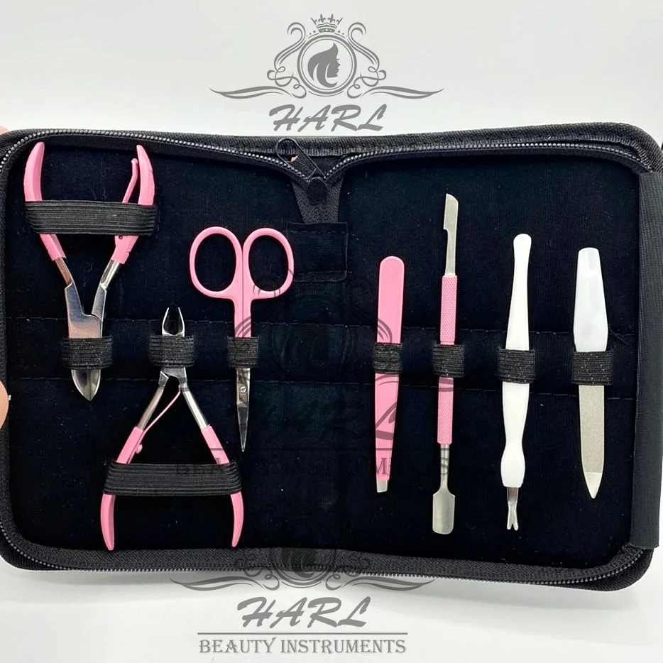 pink color nails accessories manicure set Beauty Care Kit with High Quality Manicure Pedicure Set private label nail supplies