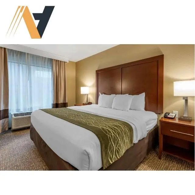 Hardwood project Comfort Inn OEM ODM Wood New design concise style Wardrobe Nightstand Dresser TV Table Hotel Bedroom Furniture