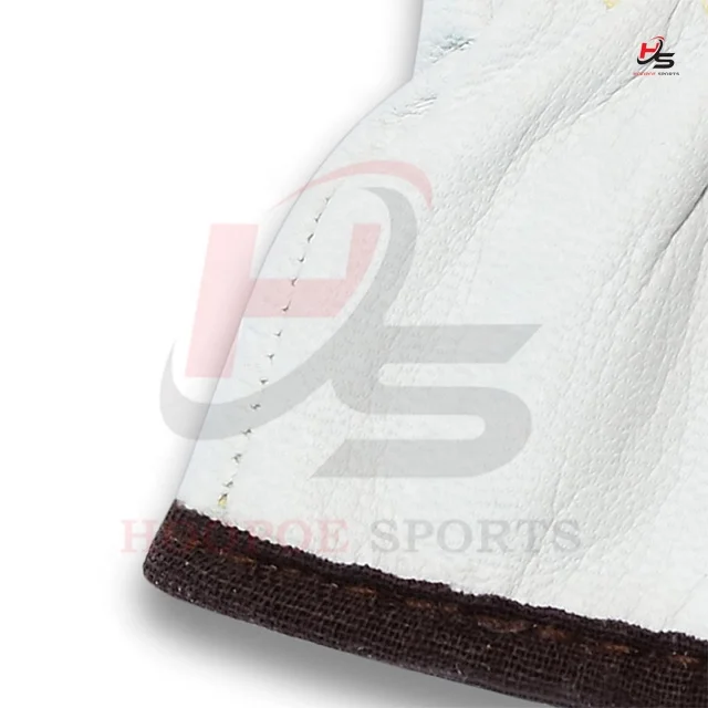 Белые кожаные рабочие перчатки на заказ унисекс защитные с логотипом таможни