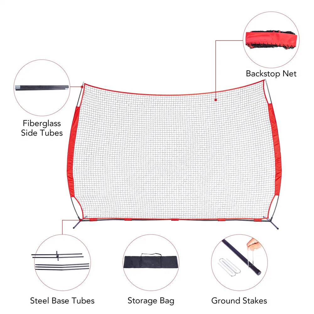 BS07A Baseball Batting Backstop Net, Polyethylene Backstop Net 12X9FT Backstop Net, Backstop Net