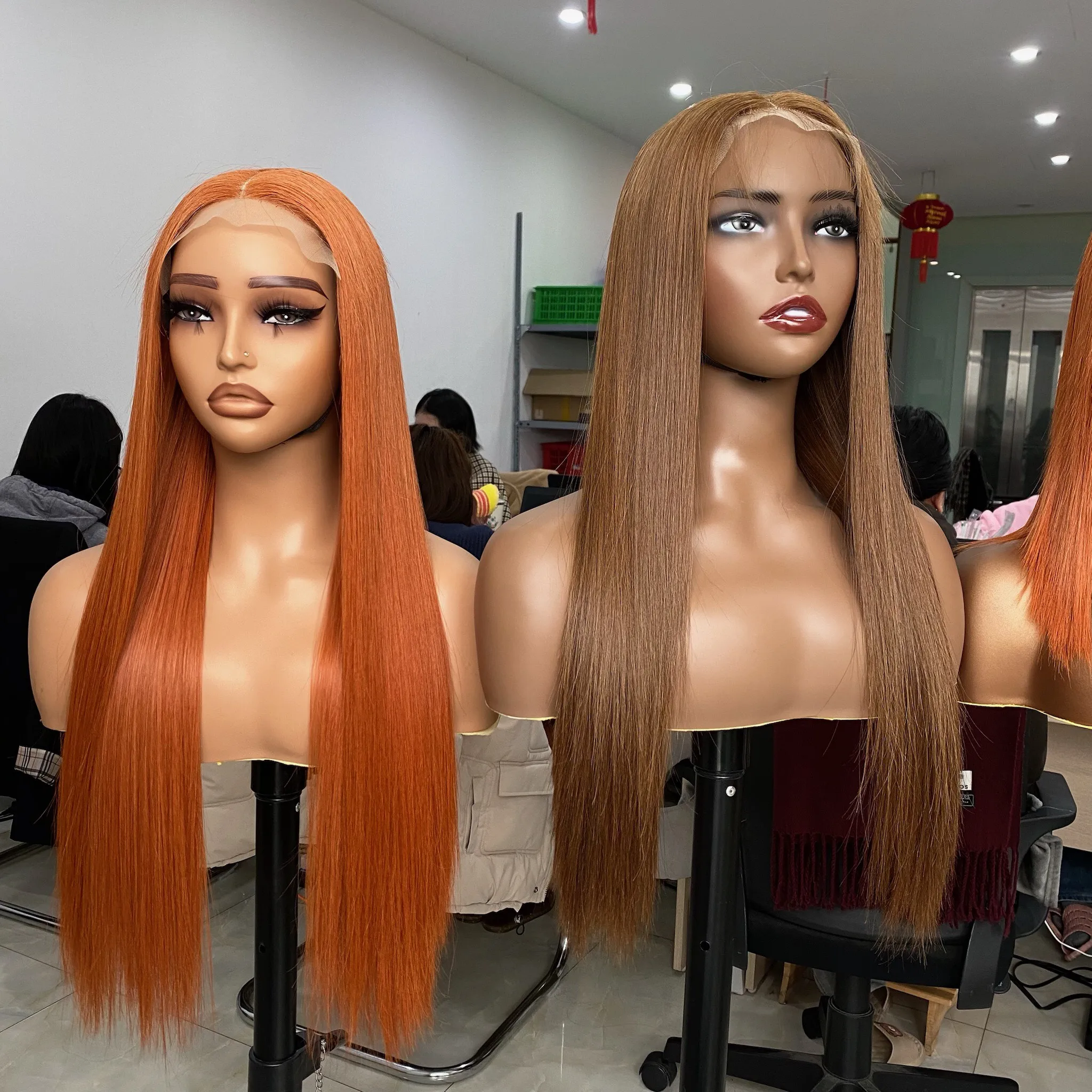 Top Quality Hair Extensions 180% 200% Density Bone Straight Lace Closure Wigs, Hot Colored Bob Wigs Human Hair From AZ Factory