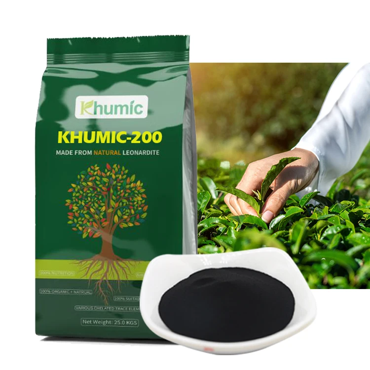 Super Humic Acid Factory Direct Sale Organic Agricultural Fertilizer KHUMIC-200 Super Potassium Humate Powder for Soil Structure