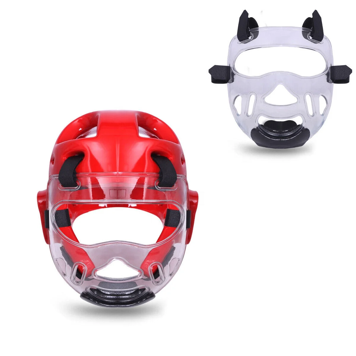 Hot Selling PU Dipped Adult Kickboxing Martial Arts Taekwondo Face Protection Equipment Mirror Armor Boxing Head Guard