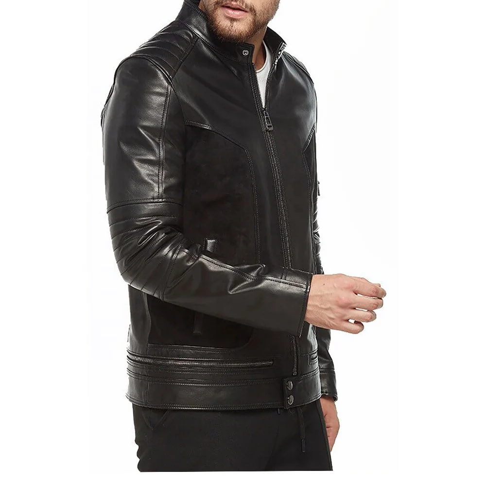 New super Soft Mens Black Suede & Plain Leather Jacket Fully Customized With 100% Original Sheepskin Front closures Style Zipper