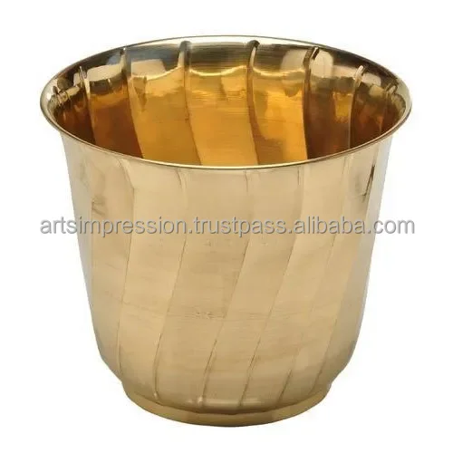 Brass Antique Handmade India Gold Planter Metal Decorated Flower Pot & Planters For Home & Garden Decor Accents